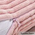Miniatyrbilde 5 av 5: Lumbar Putetrekk 2-pak Dekorativ Stripete Kordfløyel Rektangulær Putetrekk Langstrakt Putetrekk for Sofa - 20 x 20 tommer Babyrosa