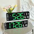 Miniatyrbild 1 av 5: Stor digital väggklocka fjärrkontroll temperatur datum veckodag display timer nedräkning bord väggklocka dubbla larm LED-klockor A