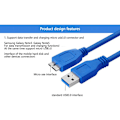 Pikkukuva 3 / 5: -B-datakaapeli, USB 3.0 -A-uros -B-kaapeli, joka sopii puhelimiin, kameroihin ja kiintolevyihin (0,3 metriä, sininen)