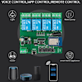 Miniatyrbilde 2 av 5: 4CH Tuya WiFi Smart Switch DIY Timer + Fjernkontroll 7-32V USB 5V 2.4G WiFi Smartlife Hjemmeautomatisering Modul for IFTT Alexa