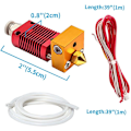 Miniatyrbilde 2 av 5: Montert Hotend-sett for 3, MK8 Aluminium Ekstruder Hot End, 1,75 mm Filament, 0,4 Dys 24V 40W