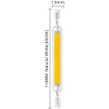 Miniatyrbilde 3 av 5: 118mm R7S LED-pære, 10W AC220V/230V, ikke-dimbar lineær pære, dobbelendet reflektor, energisparende COB R7S-pærer, erstatnings halogenpære, varm L