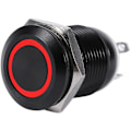 Miniatyrbilde 1 av 5: Bil 12mm LED Lys Momentan Trykknapp Vippebryter Svart Hus 2A