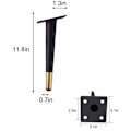 Miniatyrbilde 2 av 2: TV-benfot, TV-benk, sofabordmøbler og bordben, sort gull, 30cm