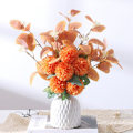 Miniatyrbillede 2 af 5: Kunstig Brudebruser Bryllupsbuket Kunstige Blomster Falsk Bold Chrysanthemum Buket DIY Falsk Blomst D