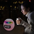 Miniatyrbilde 3 av 5: Trådløs Bluetooth-høyttaler lydboks klokke alarmklokke farge nattlys med mikrofonadapter USB 5.0 versjon klokke rosa
