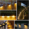 Miniatyrbillede 3 af 5: Vandafvisende Solcellehegnlys, Solterrasselys, Trappelampe, IP65 LED Solhavelys til Terrasse Trappehegn (Varmt Lys-Sort, 12 STK)