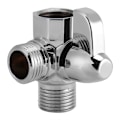 Miniatyrbilde 3 av 5: Forkrommet messing 3-veis avleder G1/2\" T-formet adapterventil for montert dusjarm