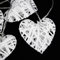 Miniatyrbillede 4 af 5: LED hjerte - 2,5 m - 10 varme hvide hjerter - LED hjertedekor til pigers soveværelse, bryllup, kommode (Batterier medfølger ikke)