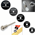 Pikkukuva 2 / 5: 【Mustatarjoukset】6 kpl HSS-sahabladeja, pyöreä saha, leikkauslevyt, mandrelli, pyörivä työkalu Dremel-metallileikkurille, sähkötyökalusarja, puunleikkaus