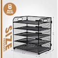 Miniatyrbillede 2 af 5: Mesh Brevbakke - Skrivebordsarrangør - A4 Dokumentholder - til Hjem, Kontor, Skole (Metal Mesh - 5 Lag)