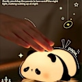 Miniatyrbillede 3 af 5: Panda Natlampe, Fødevarekvalitet Silikone, Genopladelig, Sjov Lampe til Soveværelse, Justerbar Lysstyrke, Søde Ting til Drenge og Piger