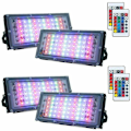 Pikkukuva 1 / 5: 4 kpl himmennettäviä RGB LED-ulkovalaisimia, IP66 vedenkestävä kaukosäätimellä, 16 väriä, 4 valaistustilaa ulko- ja sisätiloihin