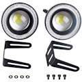 Miniatyrbilde 1 av 5: 2 stk Bil Tåkelys 3,5 Tommer LED Halo Ring Lampe 30W 1200LM 6000k til 7000K COB Åpning DRL Kjørelys