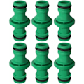 Miniatyrbillede 1 af 5: 6 stk. Dobbelt Rørforbindelse, Dobbelt Han Slangeforbindelse Plastik Slangefittings til Samling af Have Slanger Rør (Grøn)