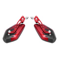 Miniatyrbillede 5 af 5: 4 stk. Universal Motorcykel Bakview Spejle 360 Graders Rotation Scooter 8/10mm Sort+Rød