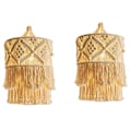 Miniatyrbillede 1 af 5: 2X Håndlavet Vægtæppe Macrame Lampskærm Boho Dekoration Håndværk Kvaster Vægtæppe Baggrund Hovedgavl Væghængende Dekoration