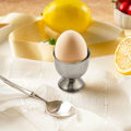 Miniatyrbilde 5 av 5: Eggkopper i rustfritt stål, sett med 12 i rustfritt stål, bestående av 6 eggkoppholdere og 6 eggeskjeer