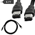 Miniatyrbillede 3 af 4: 1,8M Sort Firewire Kabel IEEE 1394 400 til 6-polet Han