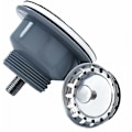 Miniatyrbillede 2 af 5: Afløbsarmatur til vask uden overløb, rustfrit stål, kurv Ø 85 mm, 1½\", rustfrit stål + ABS, afløb + kurv
