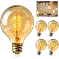 Miniatyrbillede 1 af 5: 4 stk. Antik pære G80 40 W/220 V/E27 - RW Glødepære