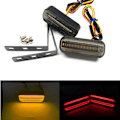 Miniatyrbillede 2 af 5: 1 par LED-blinklys til motorcykel, kørelys, dynamisk lys + rødt blinklys