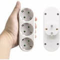 Miniatyrbillede 3 af 5: 2 stk. vægstikdåse, multistikdåse med 3 stikkontakter, (3500W/16A), multistikdåse, elektrisk multistikdåse til hjemmet og kontoret-Fei Yu