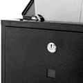 Miniatyrbilde 3 av 5: Metall postkasse for brev og rullede aviser i svart