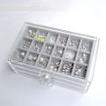 Miniatyrbillede 5 af 5: Akryl Flannel Opbevaringsboks Multi-Frame Tre-Design Afslutningsboks Halskæde Øreringe Ring Display Bakke