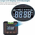 Miniatyrbilde 3 av 5: Profesjonell LCD digitalt vater, med høy presisjon horisontale bobler, magnetisk med V-spor, med 2 batterier, (°grader /% / mm/m/IN/FT)
