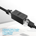 Pikkukuva 2 / 5: 2 kpl RJ45-liitäntä, Ethernet-sovitin, Ethernet-kaapeli jatko, naaras-naaras sovitin, musta
