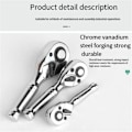Miniatyrbillede 5 af 5: Mini Ratchetnøgle 1/4 Tommer 3/8 Tommer 1/2 Tommer 72 Tænder Nøgle Bærbare Momentnøgler Stiknøgle Ratchetnøgle Håndværktøj