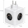 Miniatyrbilde 2 av 5: Kubevegg Strømbryter med 4 Uttak og 3 USB-porter, 7-i-1 USB Strømbryter med Bryter for Hjem, Kontor