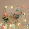 Miniatyrbillede 3 af 4: 3M 20 LED Lysende Bomuldskugler Lysstreng Fest Jul Soveværelse Gardinlys Fødselsdag Halloween Bryllup Belysning Babyværelse Romantisk Dekoration Gave