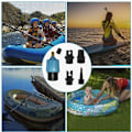 Miniatyrbillede 5 af 5: Adapter til paddleboard-pumpe, kajakpumpe-adapter med 4 luftventil-dyser til kajak/oppustelig seng/stand up paddleboard/båd, luftventil-konverter (blå