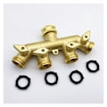 Miniatyrbillede 2 af 5: Slangefordeler (4-vejs), Messing Have Slange Adapter Firevejs Splitter Adapter Kugleventil Tap Hane Slangekobling