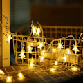 Miniatyrbillede 3 af 5: Stjernelysstreng, 6M 40 stk LED Batteridrevet Feelysslyng til Jul Soveværelse Indendørs og Udendørs Rum (Varmt Hvidt)