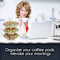 Miniatyrbild 2 av 5: 27 Positionerings K-Cup Podhållare - Organiserare 360 Grader Roterande Metallkaffepods för Pods