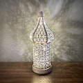 Miniatyrbild 2 av 5: Retro Hålgraverad Marockansk Boho Lykta, Bärbar Skrivbordslampa med Romantisk Atmosfär för Heminredning