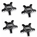 Miniatyrbilde 1 av 5: Sett med 4 Navkapsler 4f0601165 N Hjul Emblem, for 135 mm Navkapsler for Audi (Svart)