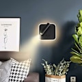 Miniatyrbillede 2 af 5: LED Sengelamper Indendørs Hotel Vægslampe Sengelamper Gangvægslampe med Afbryder Sort 3W + 10W (Kvadrat)