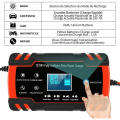 Miniatyrbillede 4 af 5: Intelligent bil- og motorcykelbatterioplader 8A 12V/24V, bilbatterioplader vedligeholdelsesenhed, 3-trins batterioplader og automatisk reparationsfunktion Tr