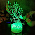 Miniatyrbild 3 av 5: LED-lampbas 2-vägs strömförsörjning 3D-illusion nattlampahållare, 7 färger som ändras med beröringsbrytare Ersättningsbas Displayställ för - Vit vev