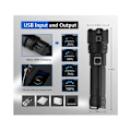 Miniatyrbillede 5 af 5: Super Lysende P70 LED Lommelygter 30000100000 Lumen, XHP70.2 Genopladelig LED Lommelygte, Taktisk Lommelygte med Holster, IP67 Vandafvisende Kraftfuld Fla