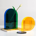 Miniatyrbilde 5 av 5: 1 stk Akryl Blomster Vase Sminkebørste Penneholder Hydroponisk Blomster Hotell Vase for Kontor Hjem Bryllup Dekor 4