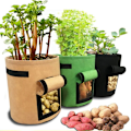 Miniatyrbild 5 av 5: 2-pack filt växt odla 7 gallon non-woven tyg trädgård potatis kruka växthus grönsak odla