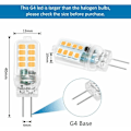 Miniatyrbillede 4 af 5: G4 LED-pære 12V 3W, ikke-dæmpbar, 16SMD 300LM varm hvid 3000K, 25W G4 halogenpæreækvivalent, G4 LED-pære til lysekrone, skabslys, landskab