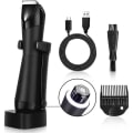 Miniatyrbillede 1 af 5: Herre krops trimmer, 2 i 1 herre krops barbermaskine IPX7 vandtæt, herre intim trimmer med anti-cut keramiske blade, justerbar tilstopning, opladningsbase -