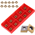 Miniatyrbild 1 av 5: 10 x CNC-karbidinsatser, CCMT060204-HM YBC251 Bladfräsar Svarvverktyg med låda för halvbearbetat stål, guld, hög hållfasthet, hög seghet