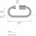 Miniatyrbilde 5 av 5: 2x skruekobling - nødkjedeledd 10 mm - karabinkrok med skrulås - karabinkrokmateriale - kobling - rustfritt stål 304 (2 stk. - 10 x